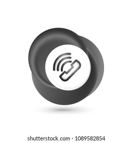 Old fashioned phone button, call center support icon, vector illustration