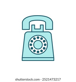 altmodische Telefon Vektor Symbol flaches Design