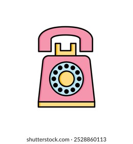 old fashioned phone vector icon flat design