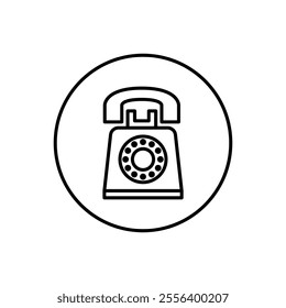 old fashioned phone vector icon flat design