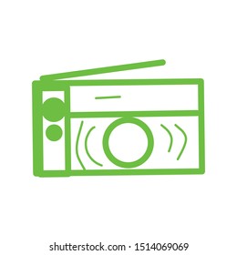 Old fashioned radio, antiques, vector design