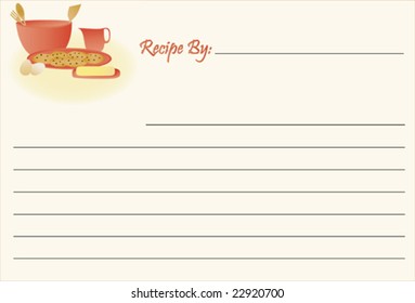 Old Fashioned Recipe Card With Cookies. Vector File So You Can Remove The Lines If Needed.