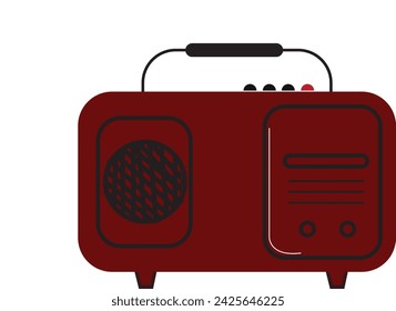 old fashioned red color radio desgin and illustration