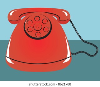 old fashioned red telephone	