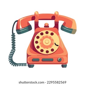 Old fashioned rotary phone symbolizes nostalgia isolated