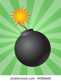 Old Fashioned Round Black Bomb Lit Stock Vector (Royalty Free) 44384665