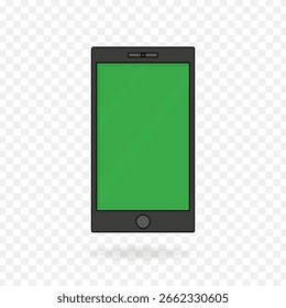 Old fashioned smart mobile phone icon, call icon ringing, minimalist touch phone icon template vector illustration of transparent background
