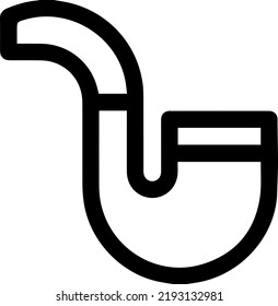 Old fashioned smoke  pipe vector pictogram isolated on white background.