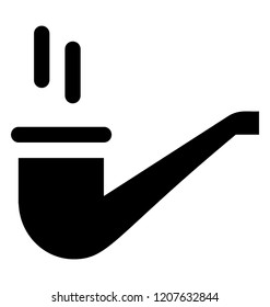 
Old fashioned smoking pipe with smoke 
