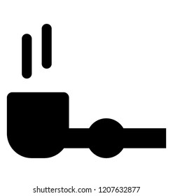 
Old fashioned smoking pipe with smoke 
