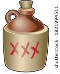 Old Fashioned Stoneware Ceramic Moonshine Jug