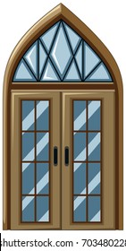 Old fashioned style of glass window illustration