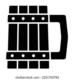 Old fashioned tankard or mug flat icon for games and websites