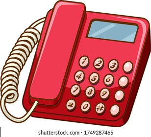 Old fashioned telephone on white background illustration