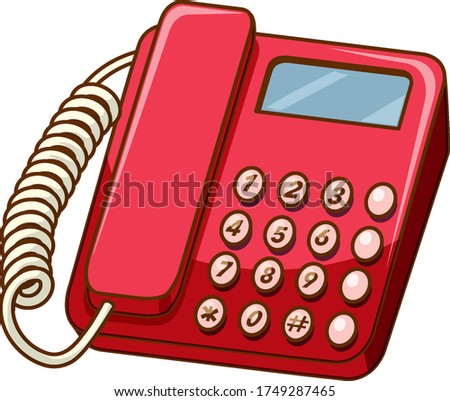 Old fashioned telephone on white background illustration