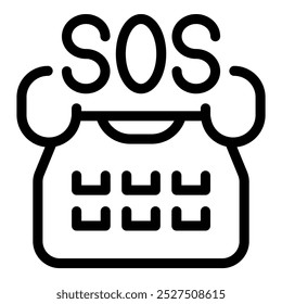 Old fashioned telephone is showing the internationally recognized morse code distress signal