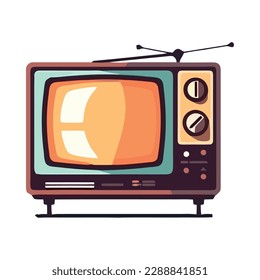 Old fashioned television broadcasting modern technology isolated