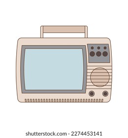 Old fashioned TV isolated on white background. Back to 90s. Nostalgia for 1990s element. Retro style.