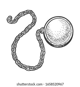 Old fashioned vintage Monocle watch engraving vector illustration. T-shirt apparel print design. Scratch board imitation. Black and white hand drawn image.