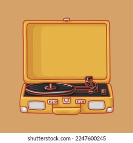 Old fashioned vinyl record player. Nostalgia of the 90s. An image that is suitable for any purpose