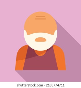 Old father icon flat vector. Adult life. Generation stage