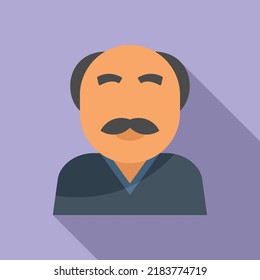 Old father icon flat vector. Adult generation. Stage growth