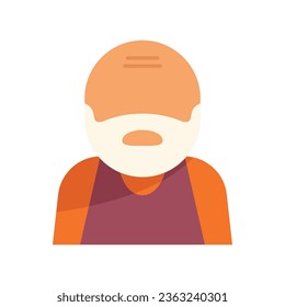 Old father icon flat vector. Adult life. Generation stage isolated