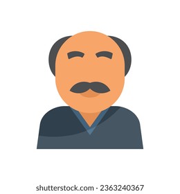 Old father icon flat vector. Adult generation. Stage growth isolated