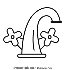 Old faucet icon. Outline old faucet vector icon for web design isolated on white background