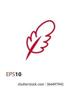 Old feather pen vector icon for web and mobile