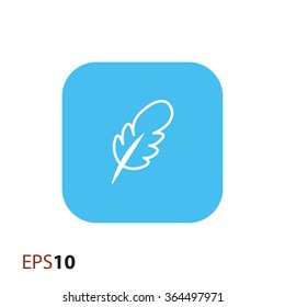 Old feather pen vector icon for web and mobile
