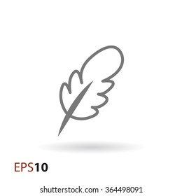 Old feather pen vector icon for web and mobile
