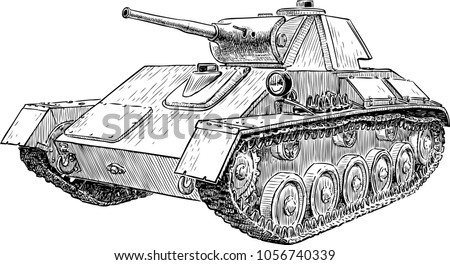 Old fighting tank of World War II