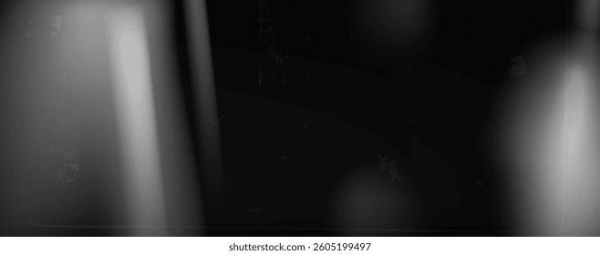 Old film grain light gradient. Camera aged noise filter. Abstract retro photo texture effect background. Vintage screen with dust and spots scratch. Horror black and white vector grunge backdrop.