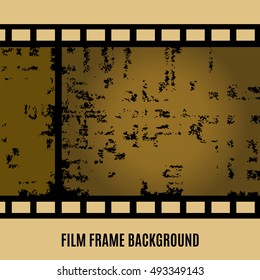 Old film, movie, filmstrip banner for your design. Editable grunge film frame background with space for your text or image. Vector illustration