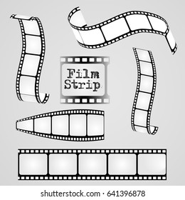 Old film strip with. 3d vector icon set