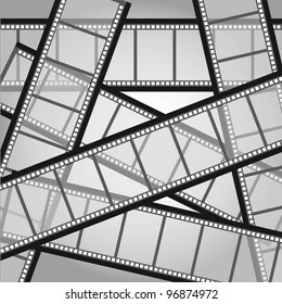 old film stripes background, black and white. vector illustration