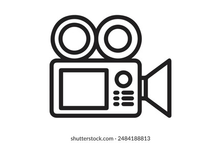 old film, video, slideshow.  . Vector line icon for Business and Advertising