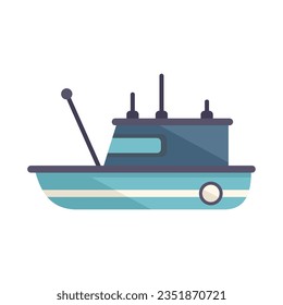 Old fishing boat icon flat vector. Sea ship. Marine vessel isolated