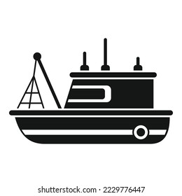 Old fishing boat icon simple vector. Sea ship. Marine vessel