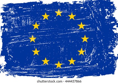 Old flag of European Union.Vector flag of EU.