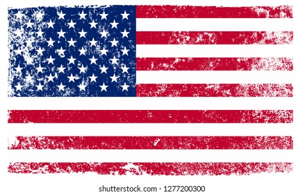 Old flag of United States.American flag grunge background. 