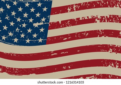 Old flag of United States.Grunge American flag.