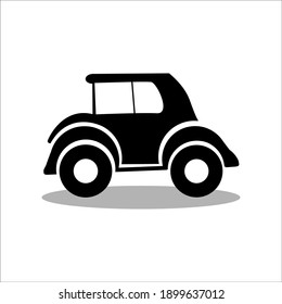 an old flat, isolated and trendy style car. Old car background for your website design logo, app, UI. Vector icon illustration, EPS10.