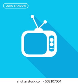 Old flat television icon illustration isolated vector sign symbol