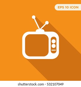 Old flat television icon illustration isolated vector sign symbol