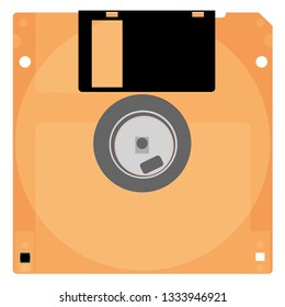 Old Floppy. Outdated Computer Technology. Vector Illustration.