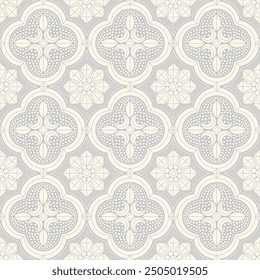 Old Flower Patterned Glass Seamless Pattern