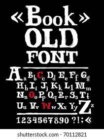 Old font uppercase+lowercase+numbers