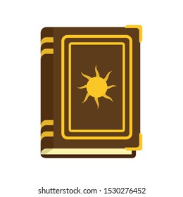 Old fortune book icon. Flat illustration of old fortune book vector icon for web design